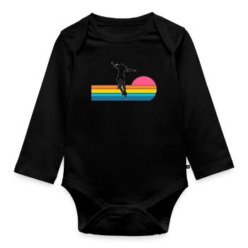 Skater Skateboard - Body Bébé bio manches longues - noir - Devant