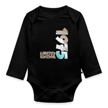Edition Limitée 1975 Beach Design - Body Bébé bio manches longues - noir - Devant