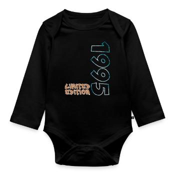 Edition Limitée 1995 Beach Design - Body Bébé bio manches longues - noir - Devant
