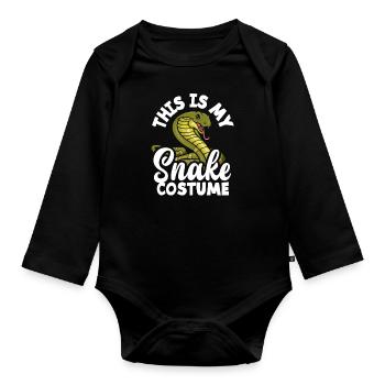 Schlangen Kostüm - Baby Bio-Langarm-Body - Schwarz - Vorne