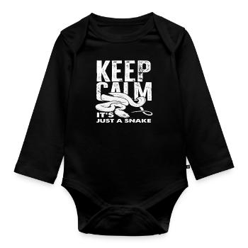 Snake Snake Owner - Organic Longsleeve Baby Bodysuit - black - Front