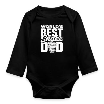 World Best Snake Dad - Organic Longsleeve Baby Bodysuit - black - Front