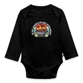 Barbecue à la poitrine Les meilleurs souvenirs sont les grillades - Body Bébé bio manches longues - noir - Devant