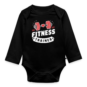 Fitness-Hantel-Trainer Ideal für Coach Training - Baby Bio-Langarm-Body - Schwarz - Vorne