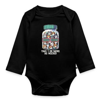 Veterinary Nurse Meow-dicine Take 1 Animal Lover - Organic Longsleeve Baby Bodysuit - black - Front