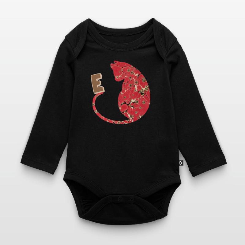 buchstabe e mit katze e 245 Baby Bio-Langarm-Body