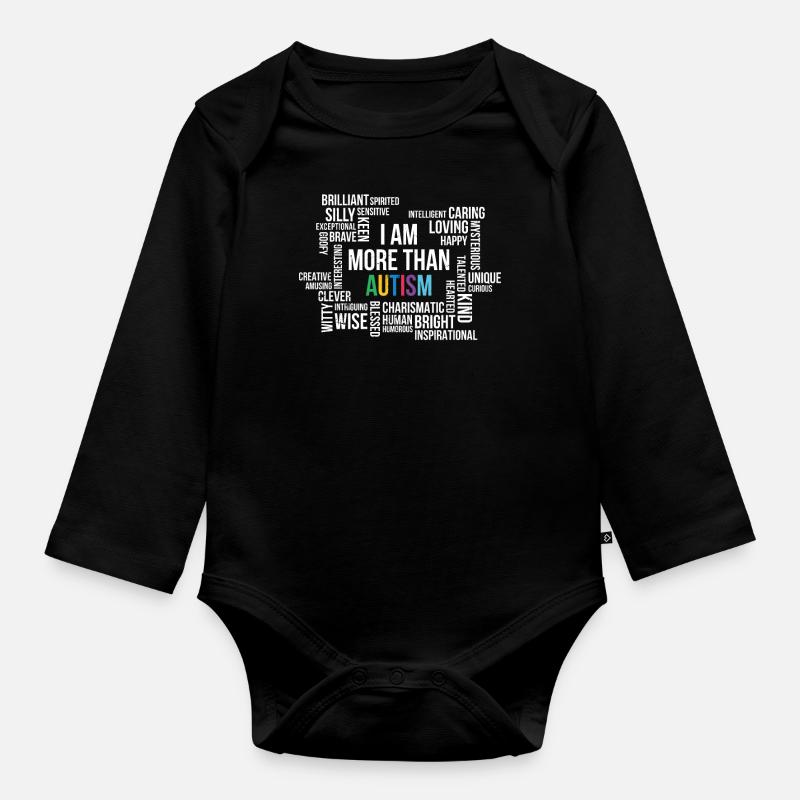 Autismus - Baby Bio-Langarm-Body - Schwarz