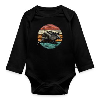 Armadillo Gürteltier - Baby Bio-Langarm-Body - Schwarz - Vorne