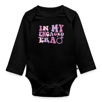 Hen bachelorette party bride - Organic Longsleeve Baby Bodysuit - black - Front