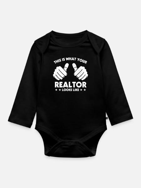 Immobilienmakler - Baby Bio-Langarm-Body - Schwarz
