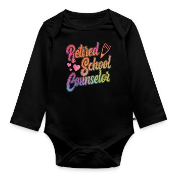 School Counselor Retired - Baby Bio-Langarm-Body - Schwarz - Vorne