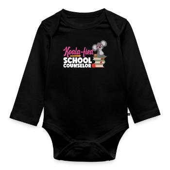 School Counselor Koala Koala-Fied - Baby Bio-Langarm-Body - Schwarz - Vorne