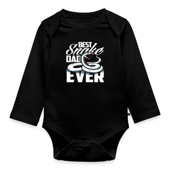 Bester Schlangen Papa - Baby Bio-Langarm-Body - Schwarz - Vorne