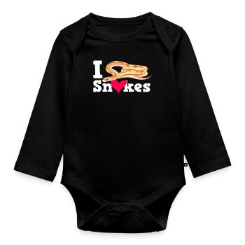 Ich Liebe Schlangen - Baby Bio-Langarm-Body - Schwarz - Vorne