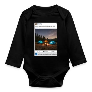 Camping is fun - Baby Bio-Langarm-Body - Schwarz - Vorne