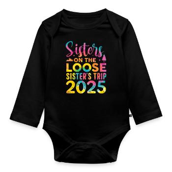 Sisters on the Run Sisters' Trip 2025 - Organic Longsleeve Baby Bodysuit - black - Front