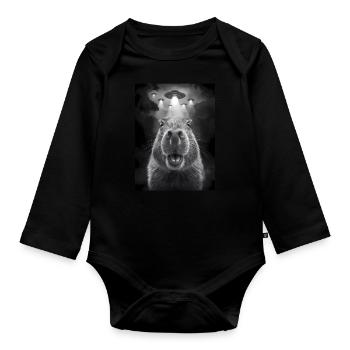 Capybara Selfie OVNI Extraterrestres Drôles D’animaux Photos - Body Bébé bio manches longues - noir - Devant