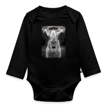 Capybara Selfie OVNI Extraterrestres Drôles D’animaux Photos - Body Bébé bio manches longues - noir - Devant