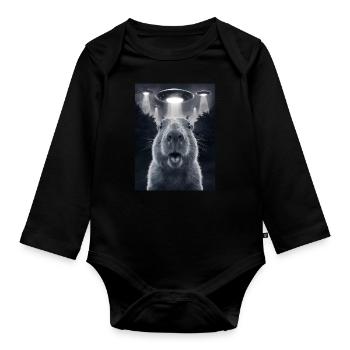 Capybara Selfie OVNI Extraterrestres Drôles D’animaux Photos - Body Bébé bio manches longues - noir - Devant