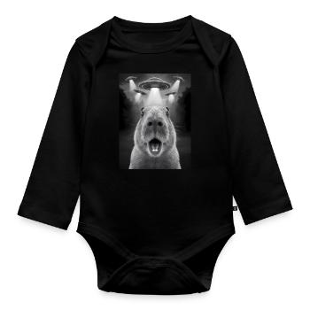 Capybara Selfie OVNI Extraterrestres Drôles D’animaux Photos - Body Bébé bio manches longues - noir - Devant