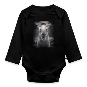 Capybara Selfie OVNI Extraterrestres Drôles D’animaux Photos - Body Bébé bio manches longues - noir - Devant