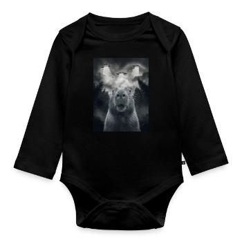 Capybara Selfie Ufo Aliens Funny Animals Pictures - Organic Longsleeve Baby Bodysuit - black - Front