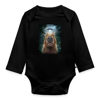 Capybara Selfie OVNI Extraterrestres Drôles D’animaux Photos - Body Bébé bio manches longues - noir - Devant