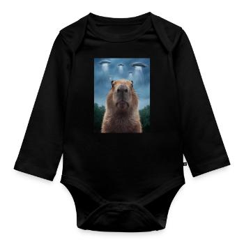 Capybara Selfie OVNI Extraterrestres Drôles D’animaux Photos - Body Bébé bio manches longues - noir - Devant