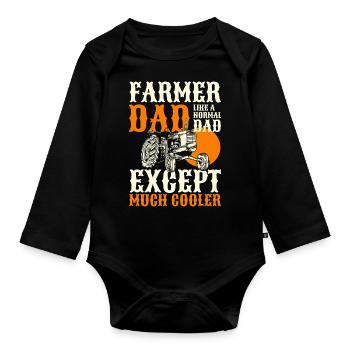 Landwirtschaft Karriere Farmer - Baby Bio-Langarm-Body - Schwarz - Vorne