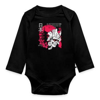 Orient Drachen Mythologie Zeitreise - Baby Bio-Langarm-Body - Schwarz - Vorne