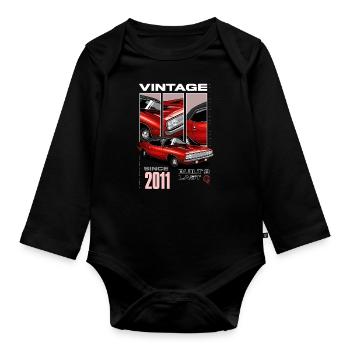 I'm Not Old I'm Vintage Classic Car Born In 2011 - Organic Longsleeve Baby Bodysuit - black - Front