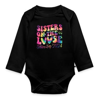 Sisters on the Run Sisters' Trip 2024 - Organic Longsleeve Baby Bodysuit - black - Front