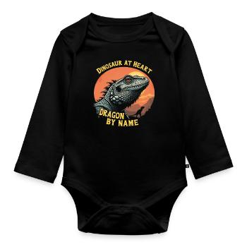 Bearded Dragon Bartagame - Organic Longsleeve Baby Bodysuit - black - Front