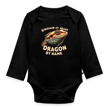 Bearded Dragon Bartagame - Organic Longsleeve Baby Bodysuit - black - Front