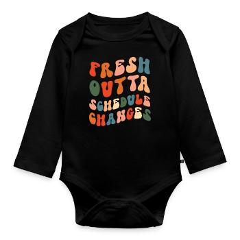 School Counselor Fresh Outta - Baby Bio-Langarm-Body - Schwarz - Vorne