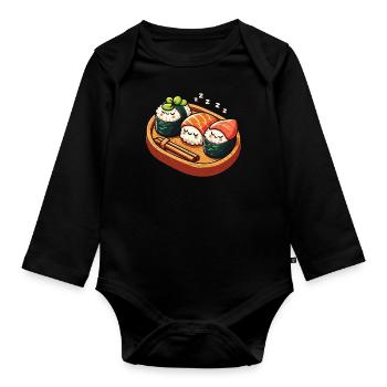 Sushi - Body Bébé bio manches longues - noir - Devant