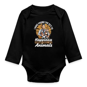 Zoologiste J’ai trouvé le biologiste gardien de zoo clé - Body Bébé bio manches longues - noir - Devant