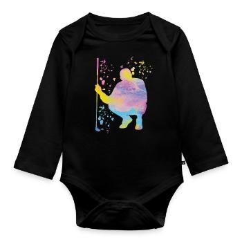 Golfer Colorsplash Kids Miniature Golf - Organic Longsleeve Baby Bodysuit - black - Front