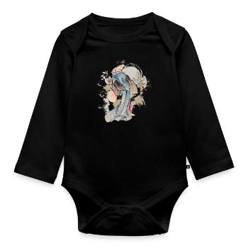 Légendes du dragon d’Asie Contes de fées - Body Bébé bio manches longues - noir - Devant