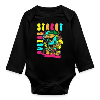Urban Sprayer Streetwear Streetstyle - Baby Bio-Langarm-Body - Schwarz - Vorne