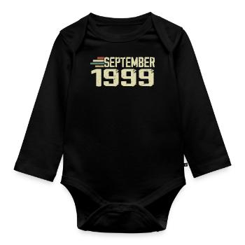 September 1999 Vintage Geschenkidee September 1999 - Baby Bio-Langarm-Body - Schwarz - Vorne