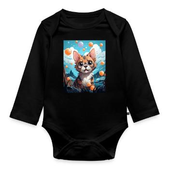 Chat du Bengale - Body Bébé bio manches longues - noir - Devant