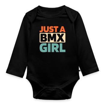 Bmx Bmx Biker Juste Une Bmx Fille - Body Bébé bio manches longues - noir - Devant