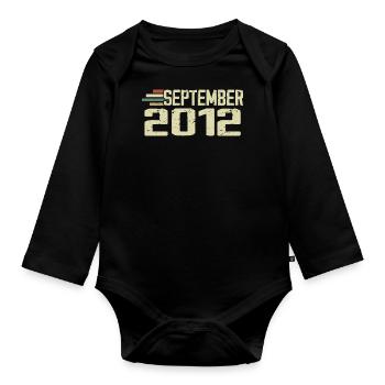 September 2012 Vintage Gift Idea September 2012 - Organic Longsleeve Baby Bodysuit - black - Front