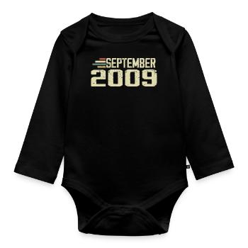 September 2009 Vintage Gift Idea September 2009 - Organic Longsleeve Baby Bodysuit - black - Front