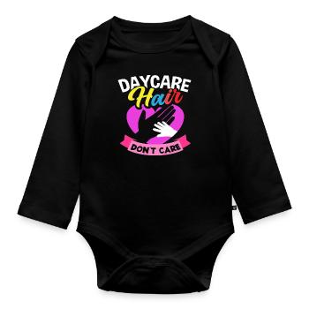 Kindergarten Hair Doesn't Matter - Daycare - Organic Longsleeve Baby Bodysuit - black - Front