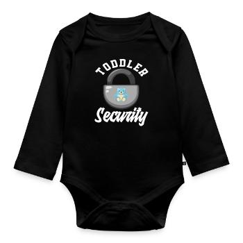 Toddler Safety Kindergarten - Organic Longsleeve Baby Bodysuit - black - Front