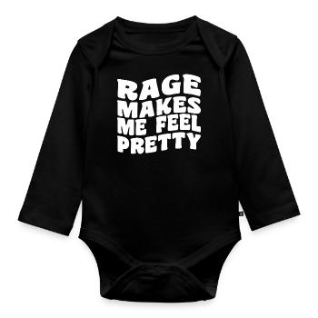 Rage Makes Me Feel Pretty, Humor Saying, Sarcastic - Body Bébé bio manches longues - noir - Devant