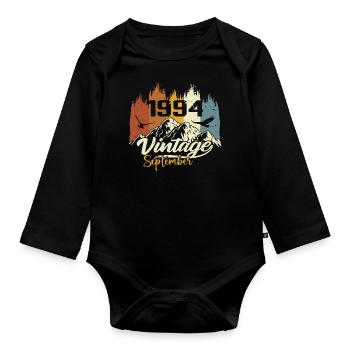 Des légendes sont nées en septembre 1994 Millésime 1994 - Body Bébé bio manches longues - noir - Devant
