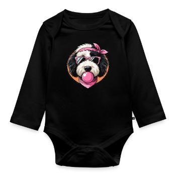 Bernedoodle Chien - Body Bébé bio manches longues - noir - Devant